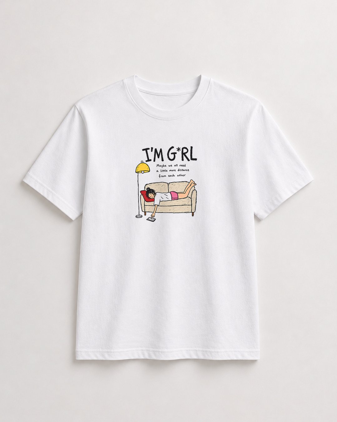 Kaos Wanita "I'm Girl" Naive Sketch Doodle Tee | NINOC