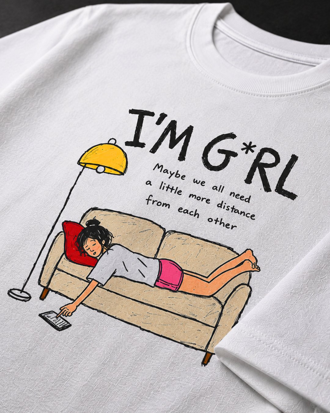 Kaos Wanita "I'm Girl" Naive Sketch Doodle Tee | NINOC - Official Product View thumb 3