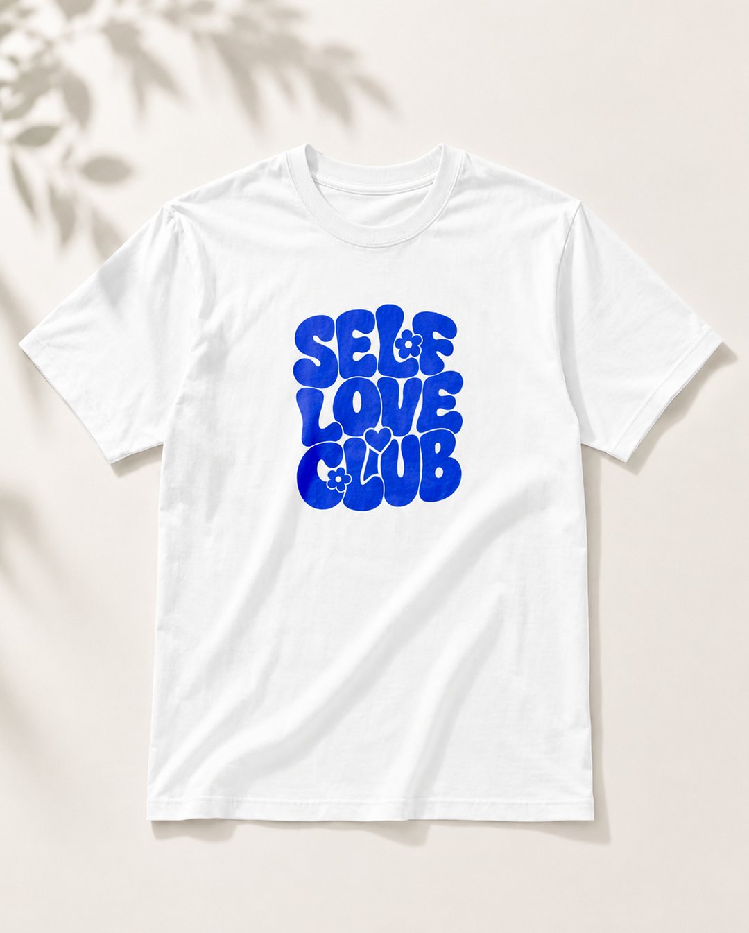 Kaos Wanita "Self Love Club" Retro Wavy Text Tee | NINOC