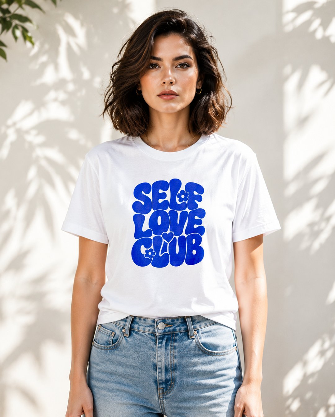 Kaos Wanita "Self Love Club" Retro Wavy Text Tee | NINOC - Official Product View thumb 3