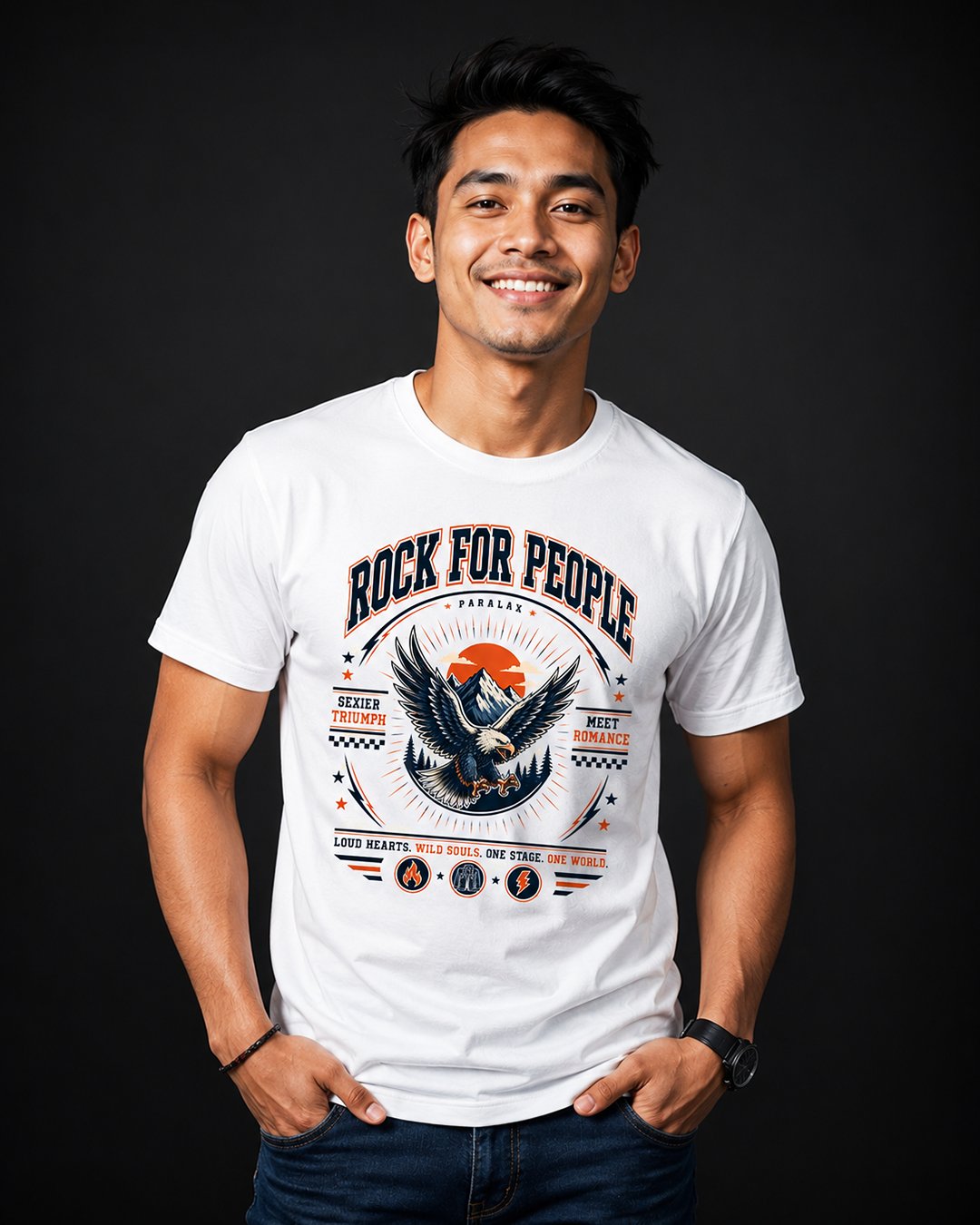 T-Shirt Pria & Wanita "Rock For People Eagle" Tee | NINOC - Official Product View thumb 6