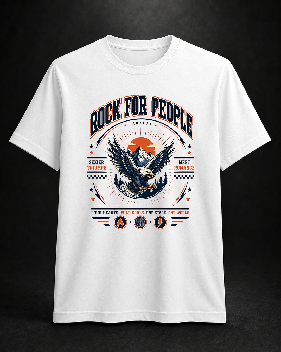 T-Shirt Pria & Wanita "Rock For People Eagle" Tee | NINOC