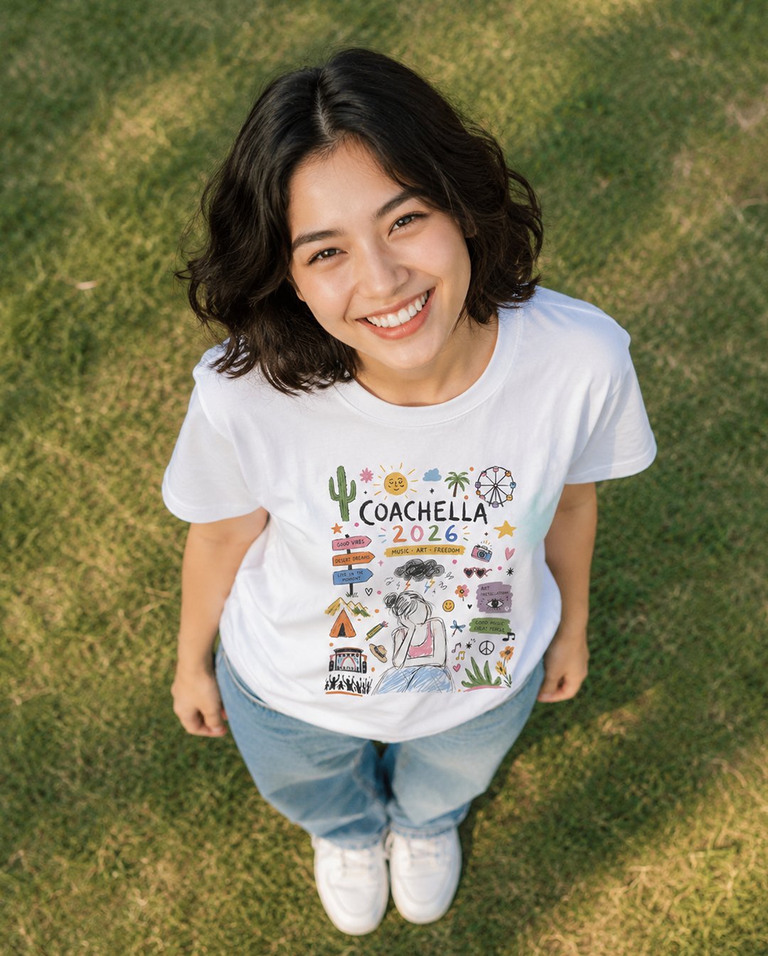 Kaos Wanita "Coachella 2026" Festival Doodle Tee | NINOC - Official Product View thumb 2
