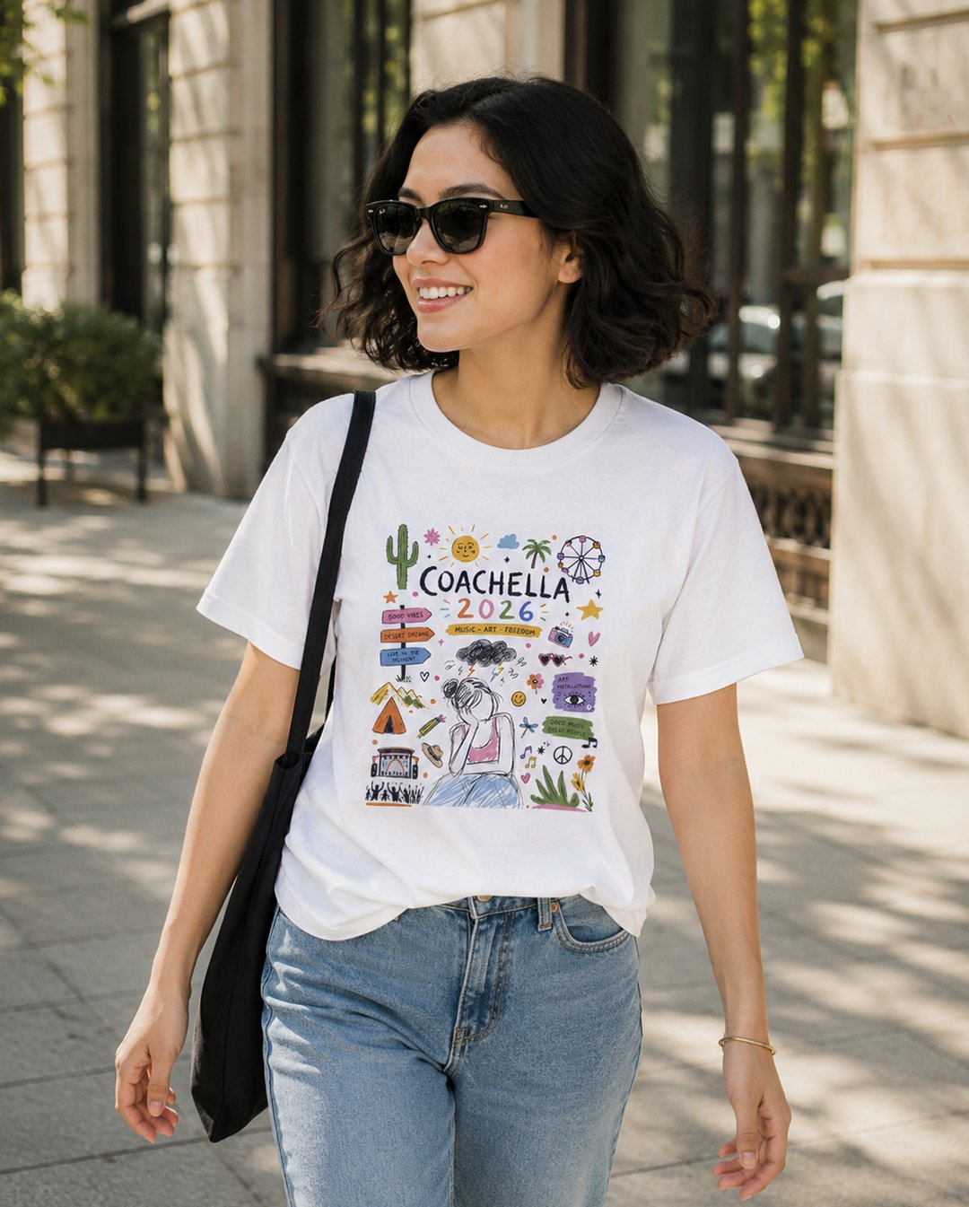 Kaos Wanita "Coachella 2026" Festival Doodle Tee | NINOC - Official Product View thumb 4