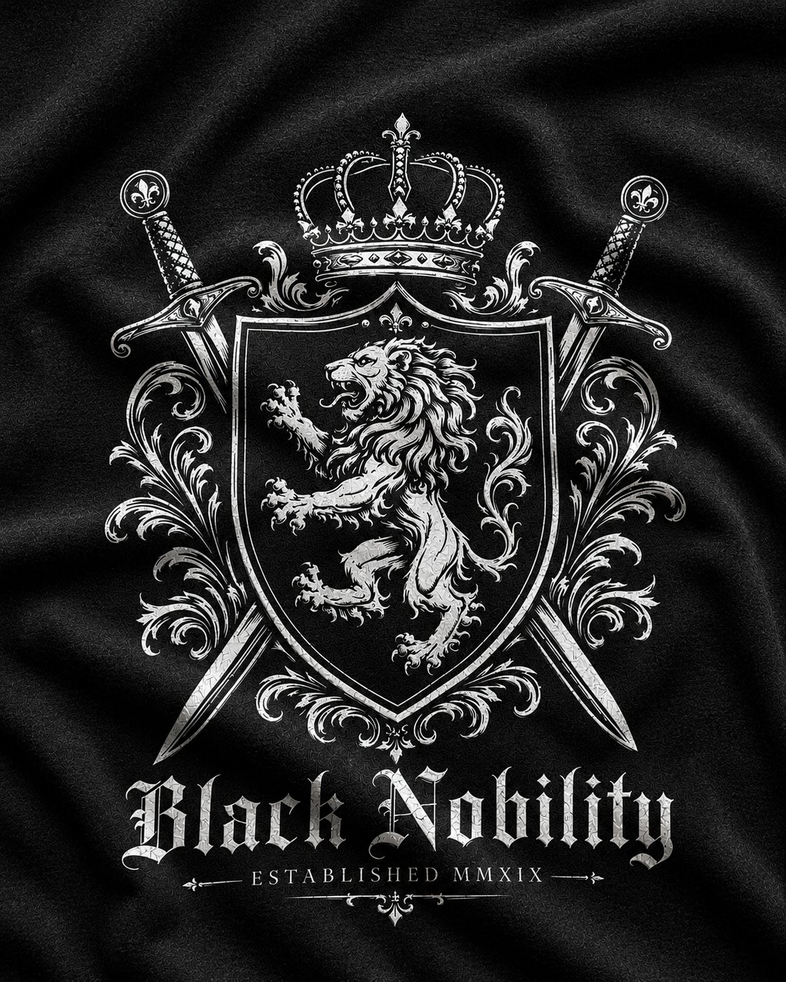 Kaos Pria "Black Nobility" Lion Crest Oversized | NINOC - Official Product View thumb 2