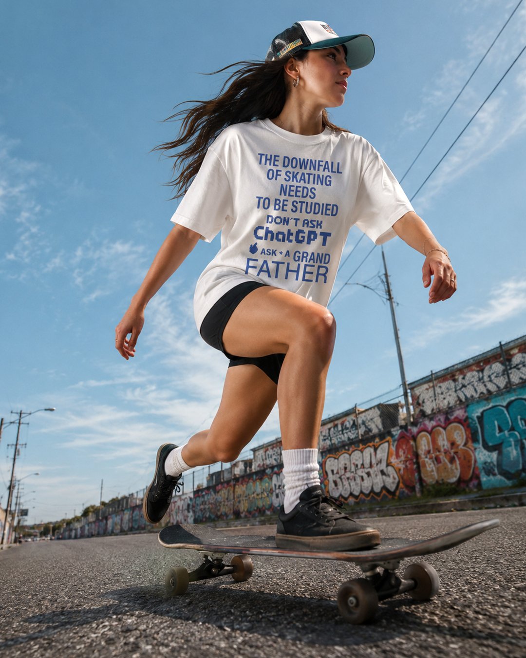 Kaos Unisex "Downfall of Skating" Quote Tee | NINOC - Official Product View thumb 4