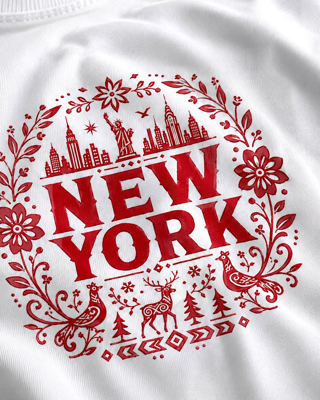 Kaos Unisex "New York" Folk Art Skyline Tee | NINOC - Official Product View thumb 1