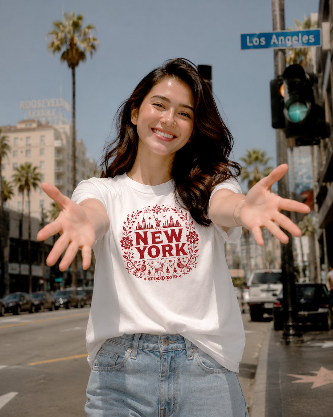 Kaos Unisex "New York" Folk Art Skyline Tee | NINOC - Official Product View thumb 3
