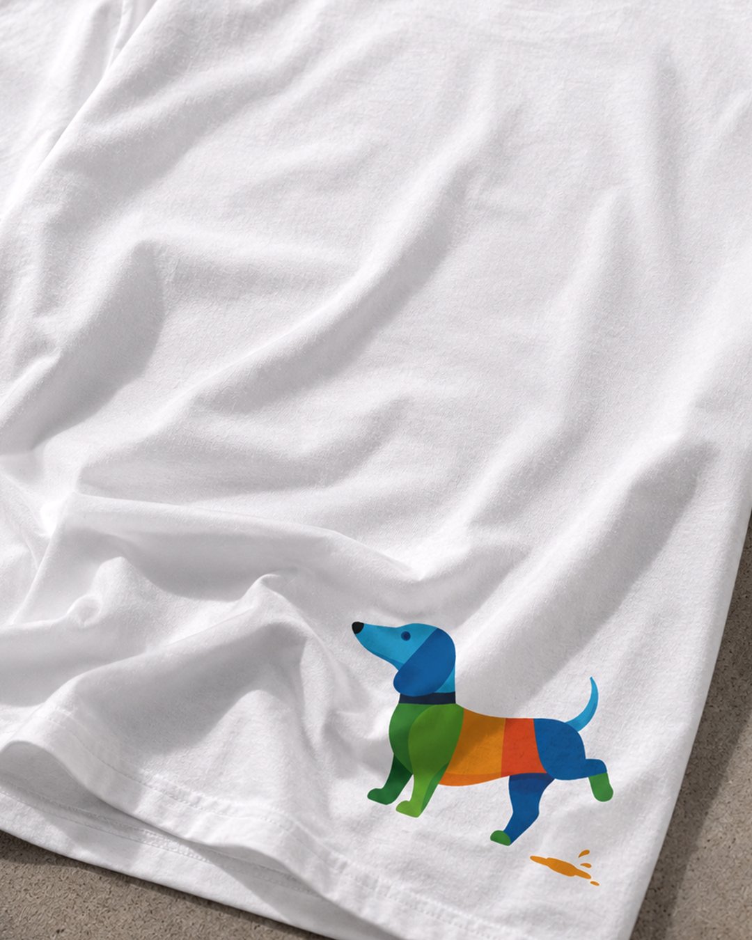 Kaos Unisex "Woman & Dachshund" Otl Aicher Style Tee | NINOC - Official Product View thumb 3
