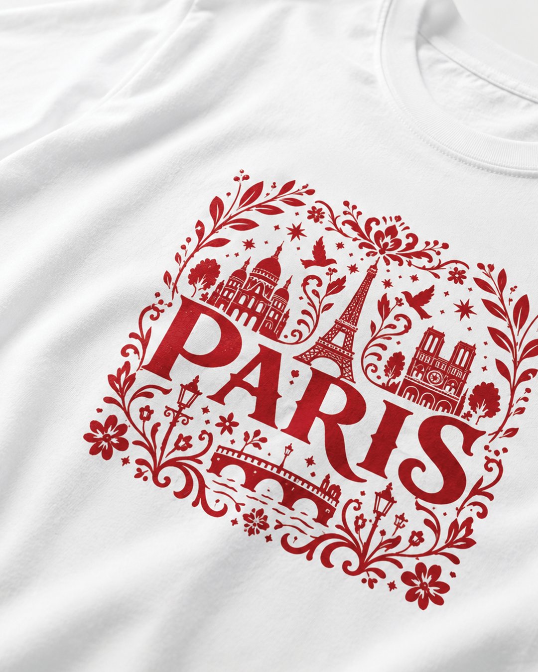 Kaos Unisex "Paris" Folk Art Landmark Tee | NINOC - Official Product View thumb 1