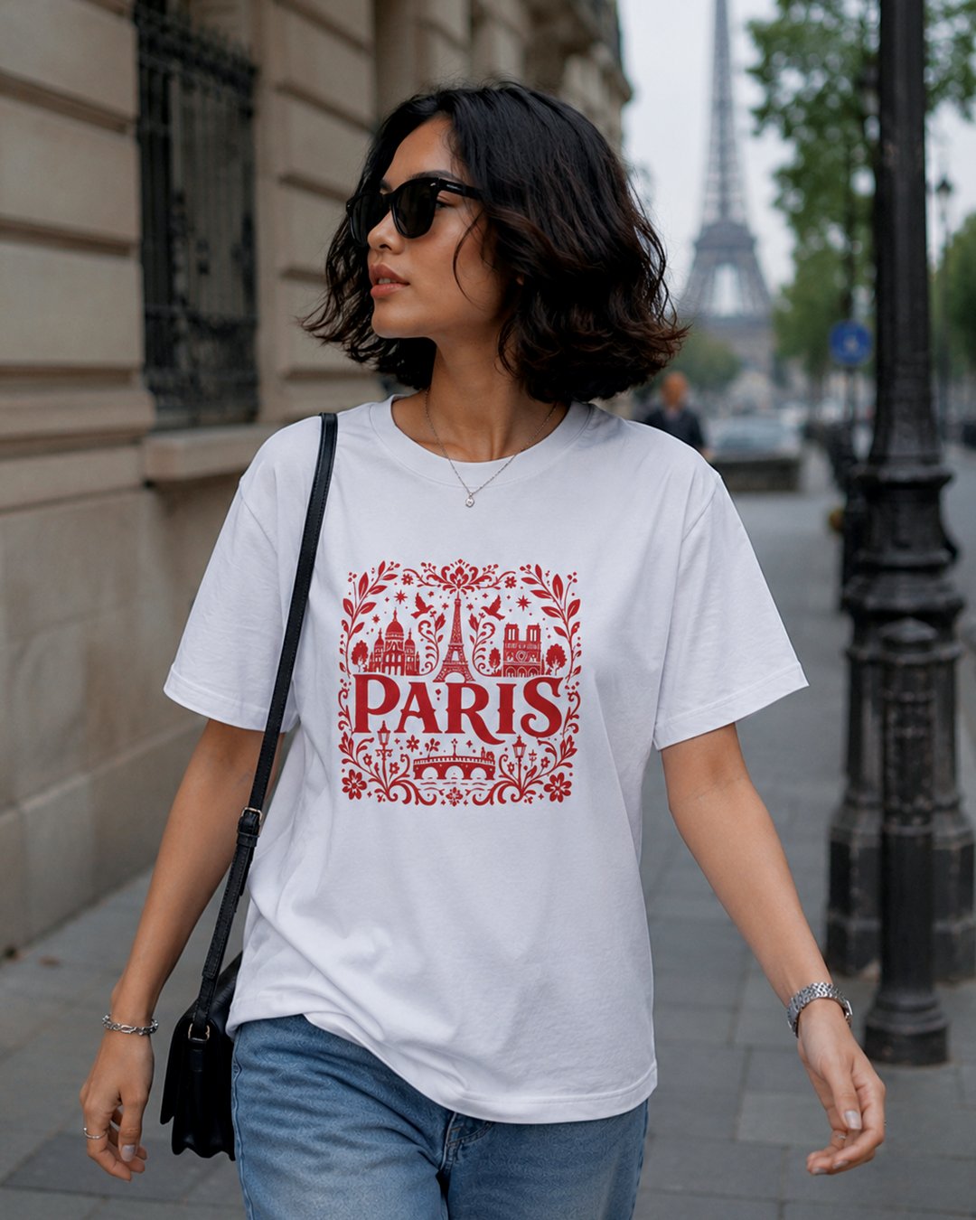 Kaos Unisex "Paris" Folk Art Landmark Tee | NINOC - Official Product View thumb 3