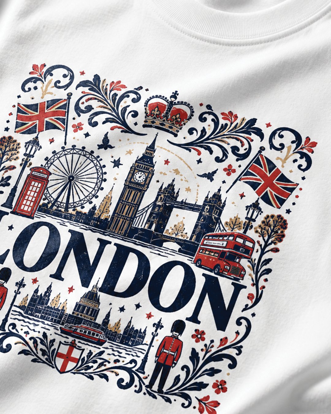 Kaos Unisex "London" Folk Art Landmark Tee | NINOC - Official Product View thumb 1