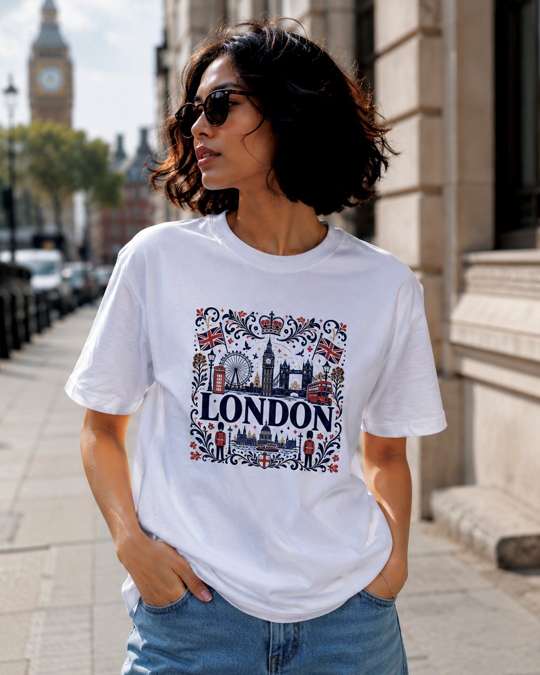 Kaos Unisex "London" Folk Art Landmark Tee | NINOC - Official Product View thumb 2