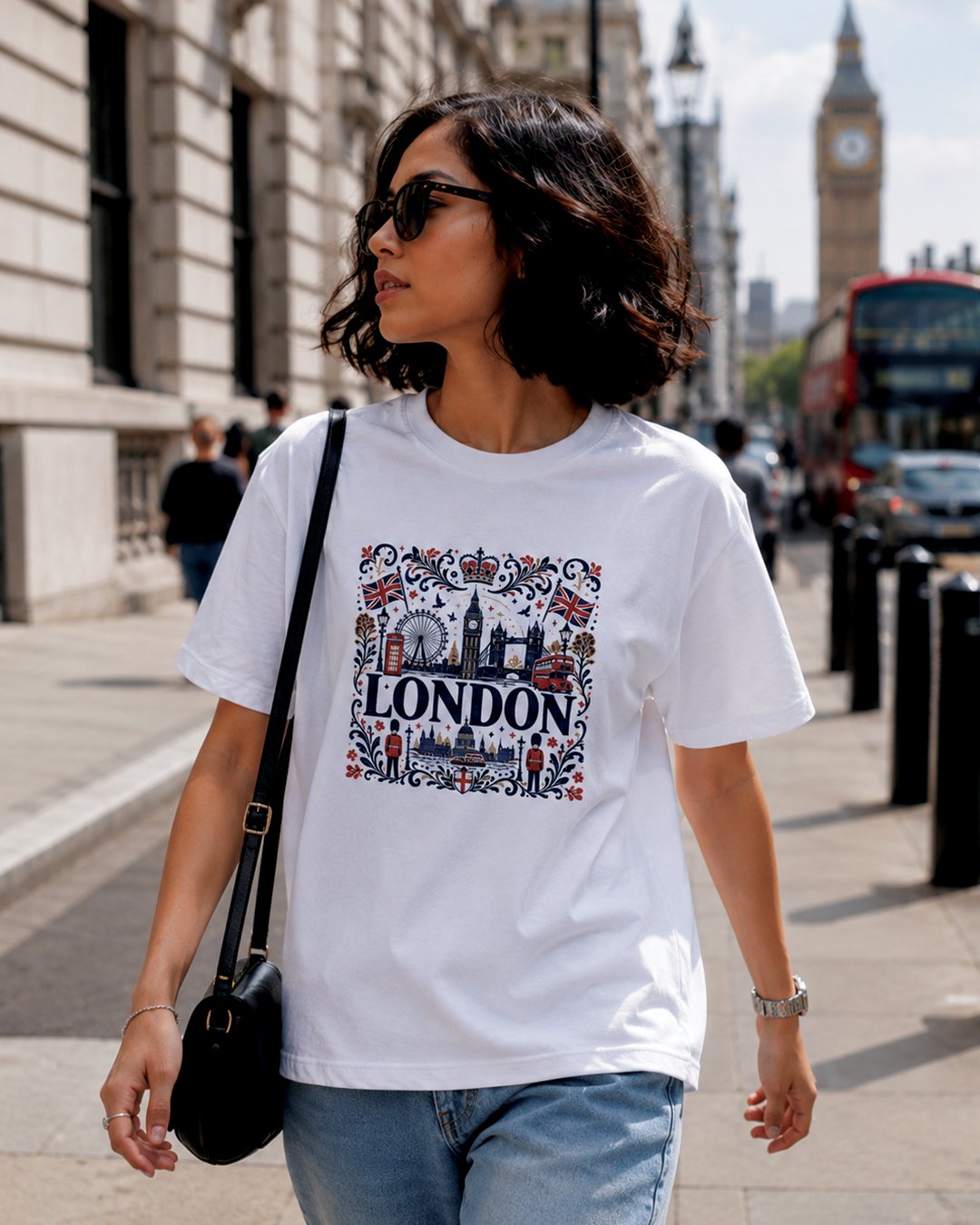 Kaos Unisex "London" Folk Art Landmark Tee | NINOC - Official Product View thumb 3