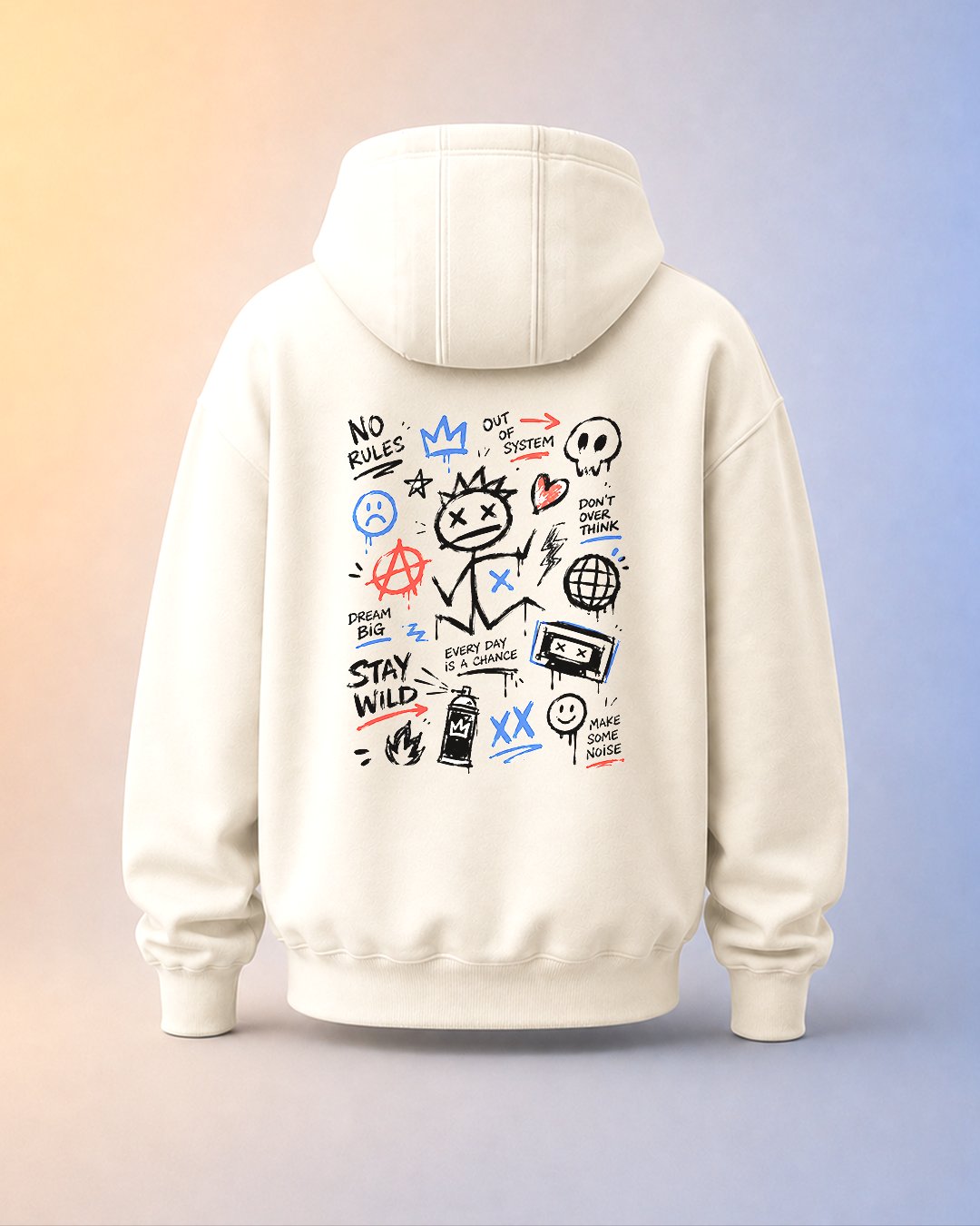 Hoodie Pria & Wanita "Stay Wild" Doodle Graffiti | NINOC