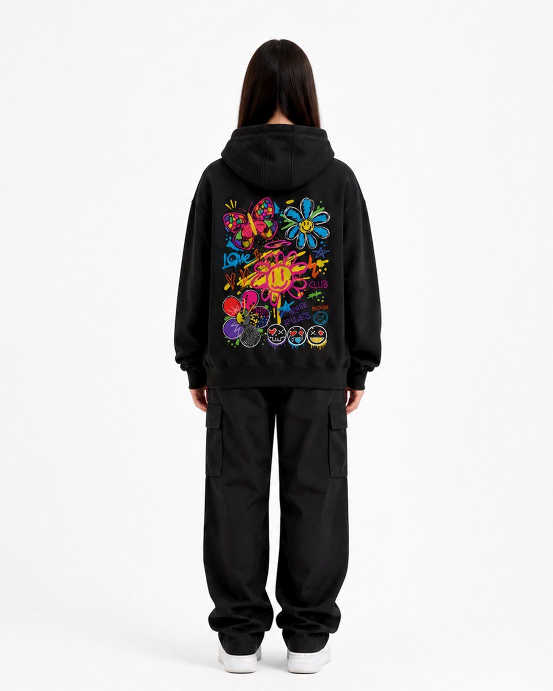 Hoodie Wanita "Love Club" Floral Graffiti Doodle | NINOC - Official Product View thumb 8