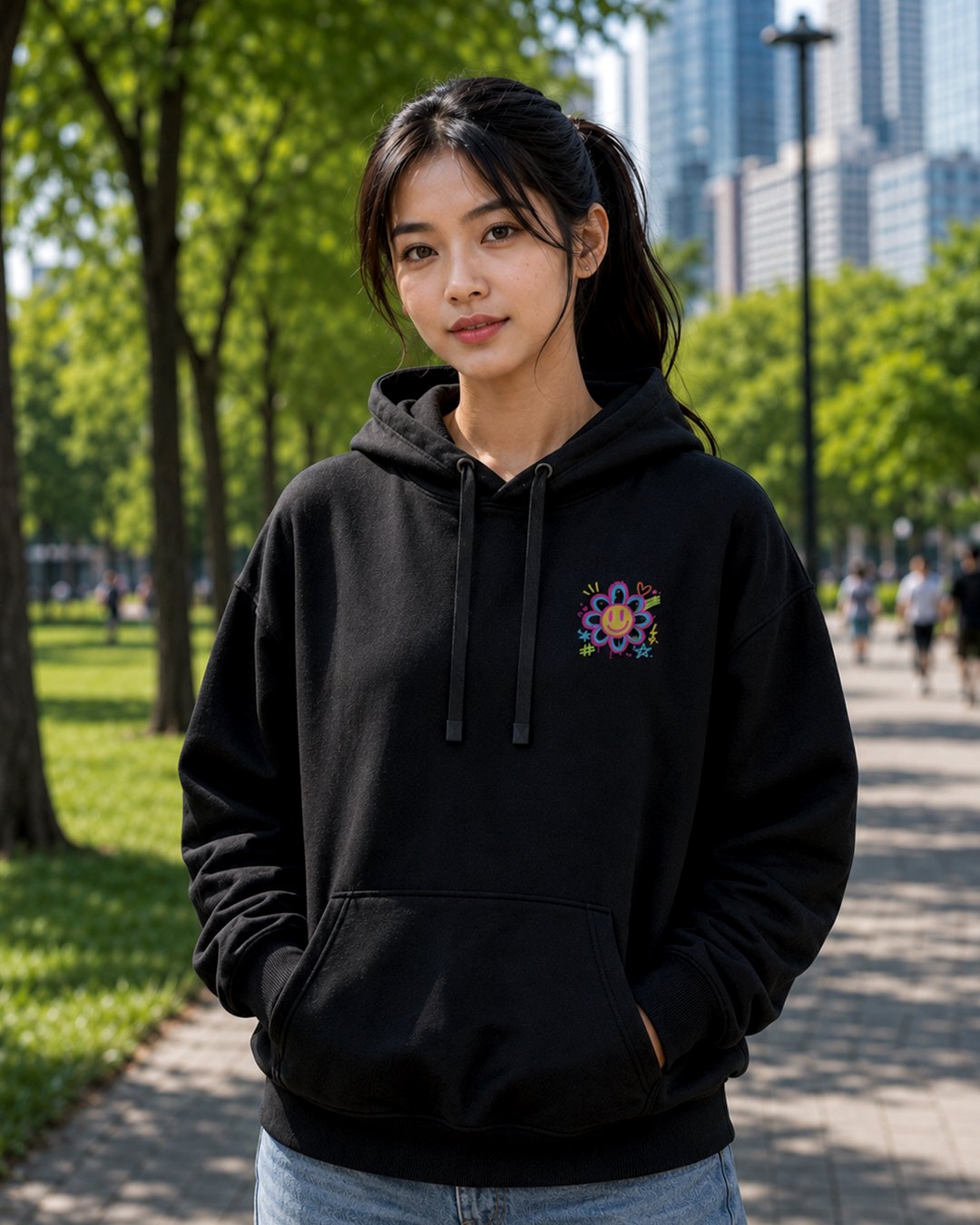 Hoodie Wanita "Love Club" Floral Graffiti Doodle | NINOC - Official Product View thumb 5