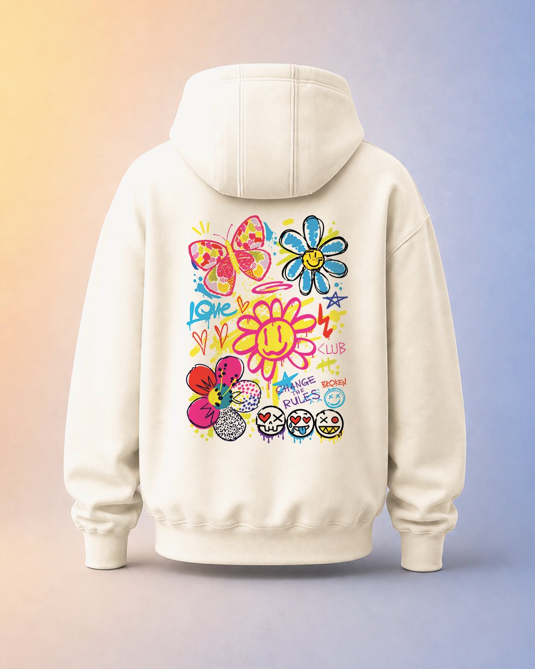 Hoodie Wanita "Love Club" Floral Graffiti Doodle | NINOC - Official Product View thumb 12