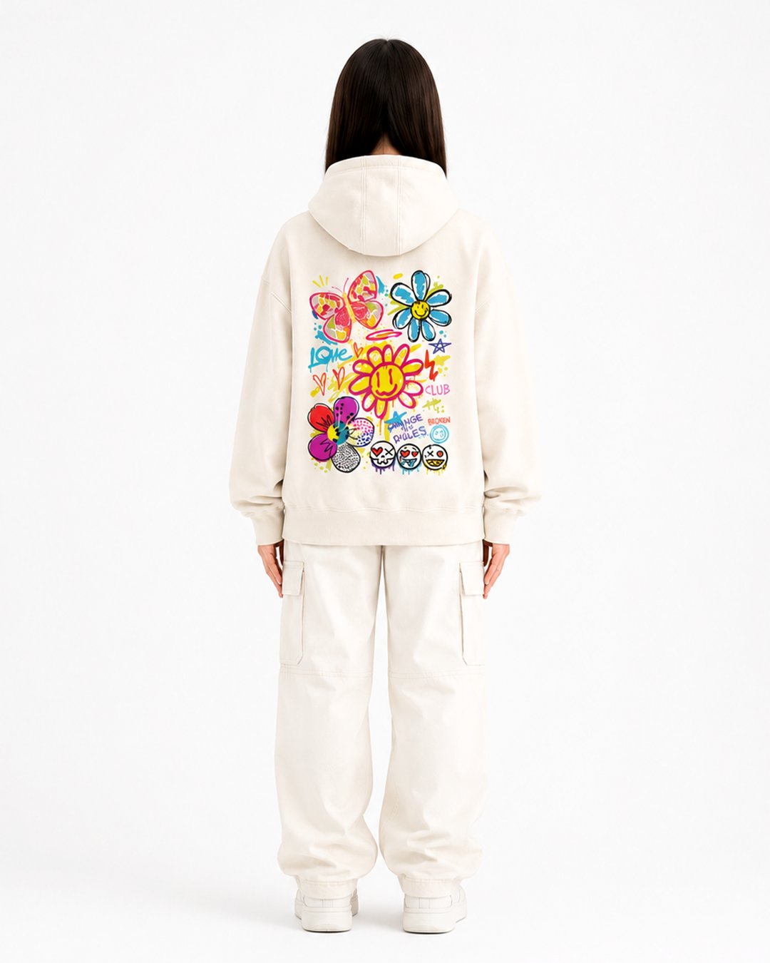 Hoodie Wanita "Love Club" Floral Graffiti Doodle | NINOC - Official Product View thumb 14