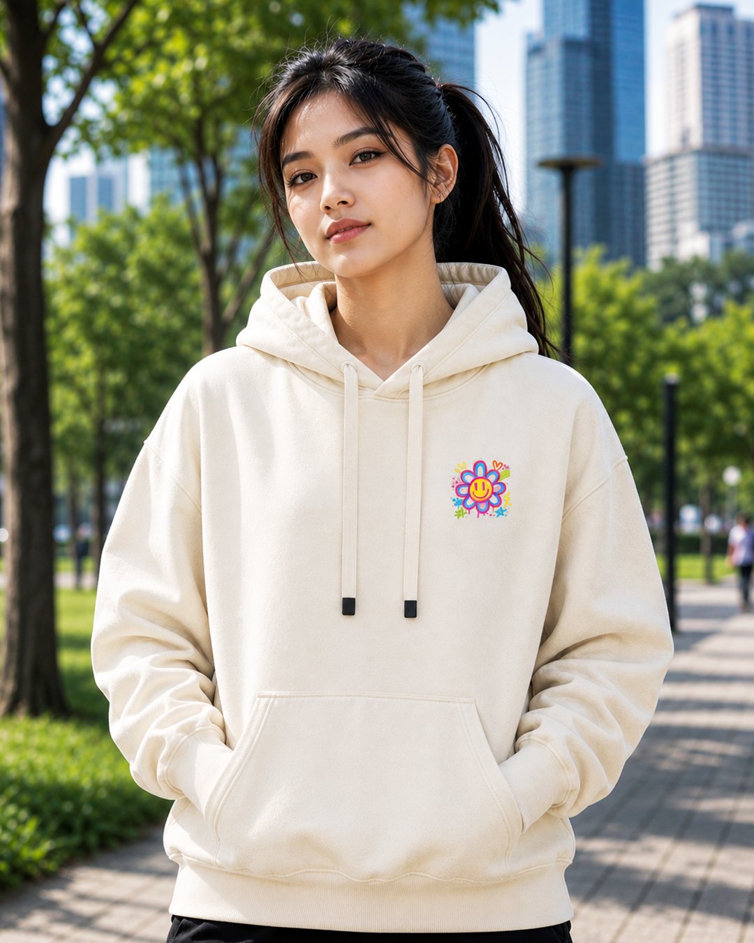 Hoodie Wanita "Love Club" Floral Graffiti Doodle | NINOC - Official Product View thumb 17