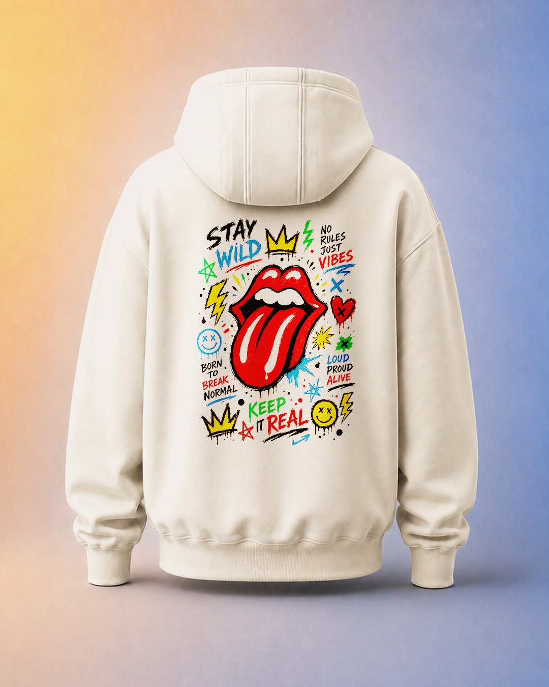 Hoodie Pria & Wanita "Wild Tongue" Pop Graffiti | NINOC