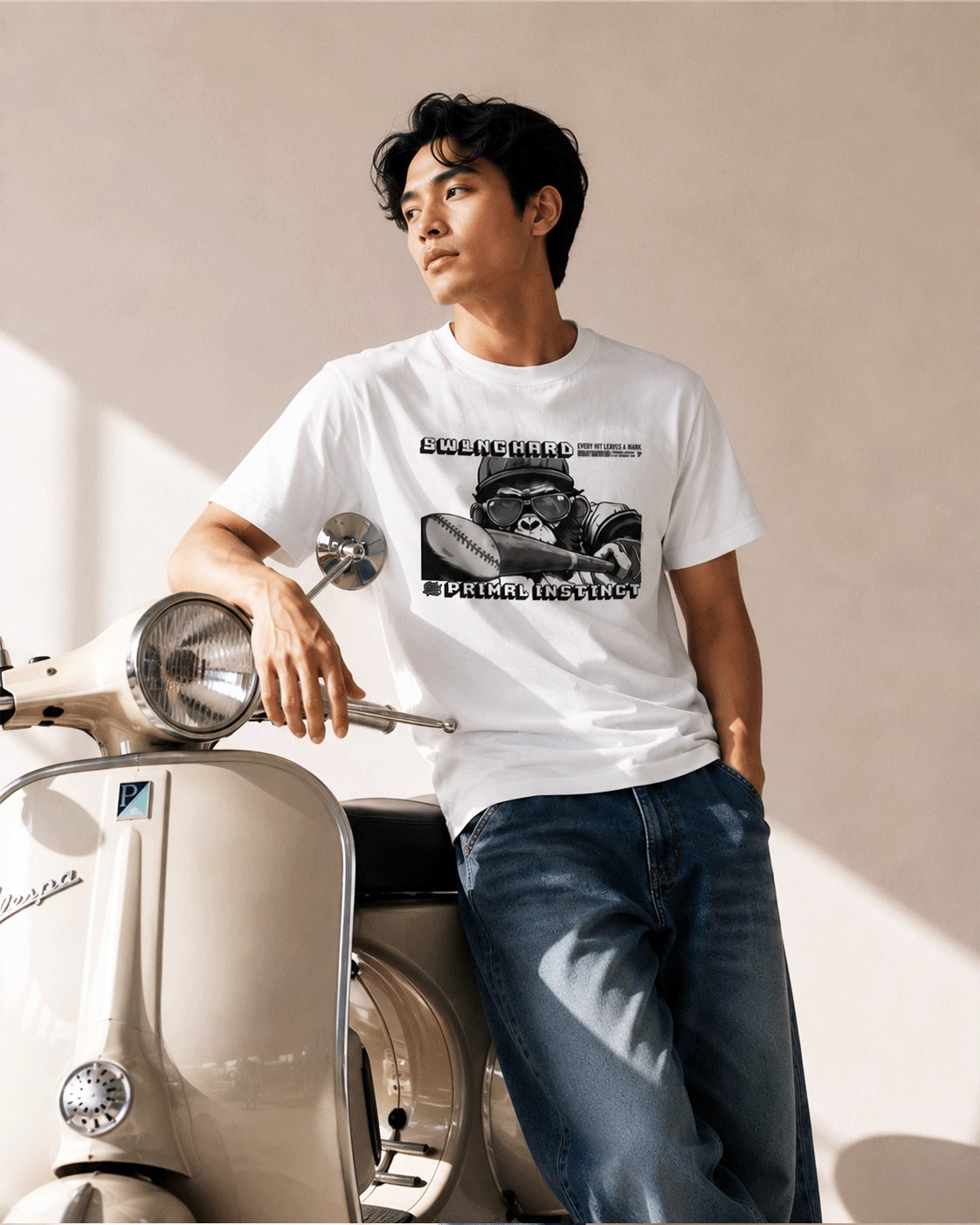 "SWING HARD" Primal Instinct Baseball Graphic Tee | NINOC 5