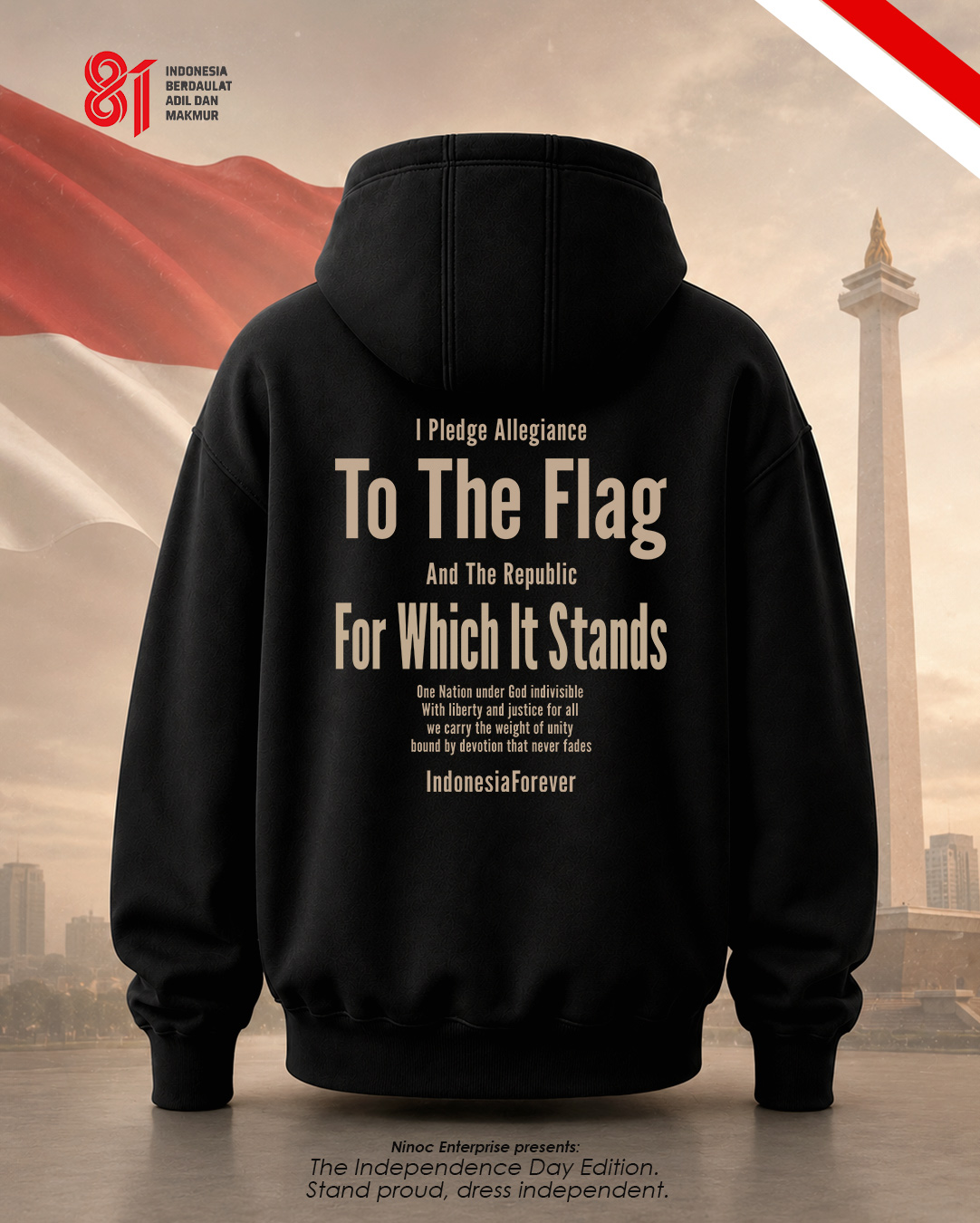 Hoodie Pria & Wanita "Indonesia Forever" Merdeka | NINOC