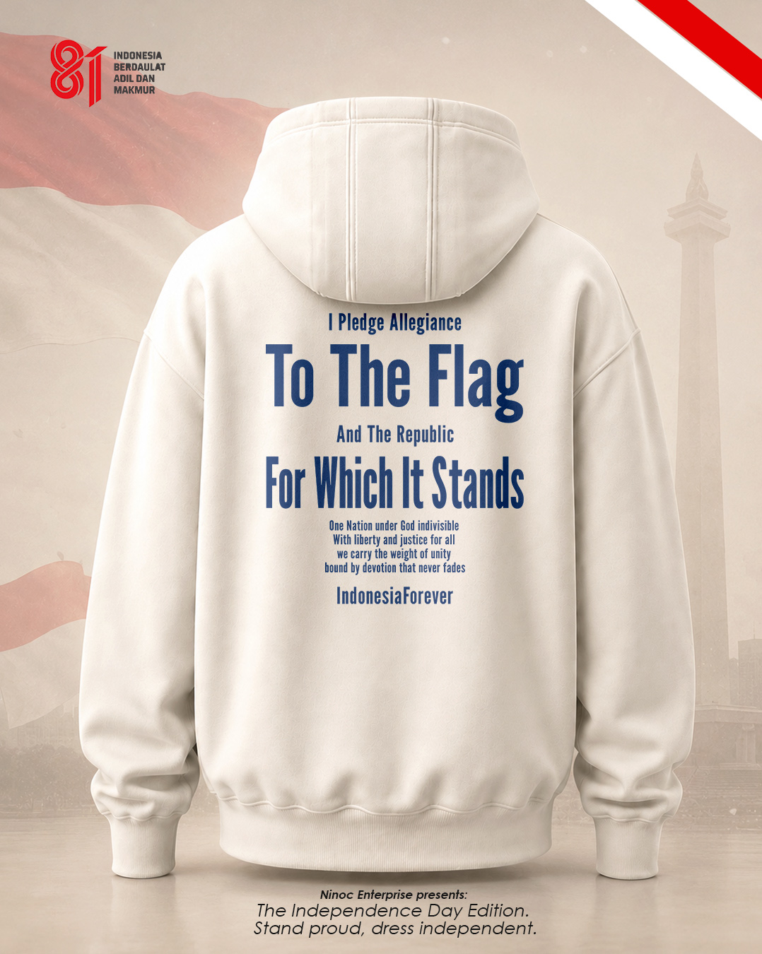 Hoodie Pria & Wanita "Indonesia Forever" Merdeka | NINOC - Official Product View 5