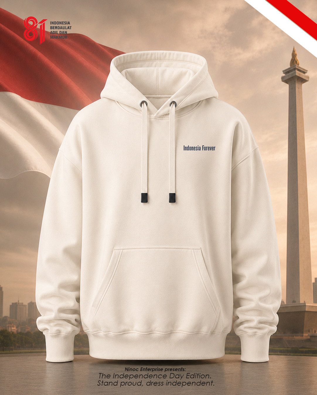 Hoodie Pria & Wanita "Indonesia Forever" Merdeka | NINOC - Official Product View 6