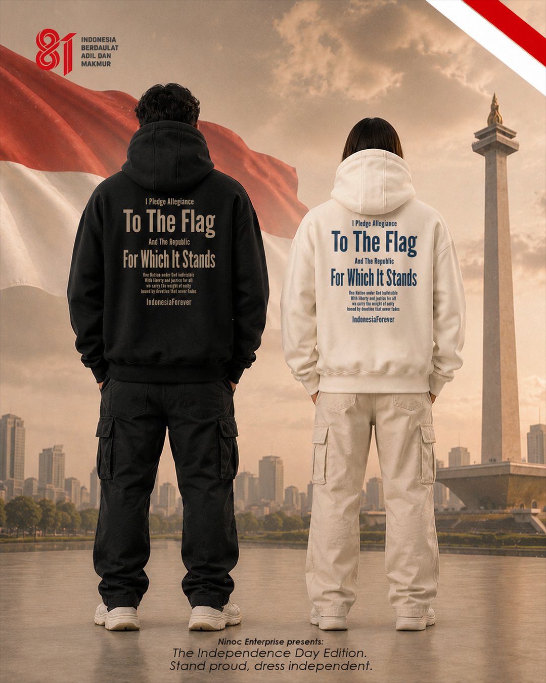 Hoodie Pria & Wanita "Indonesia Forever" Merdeka | NINOC - Official Product View 9