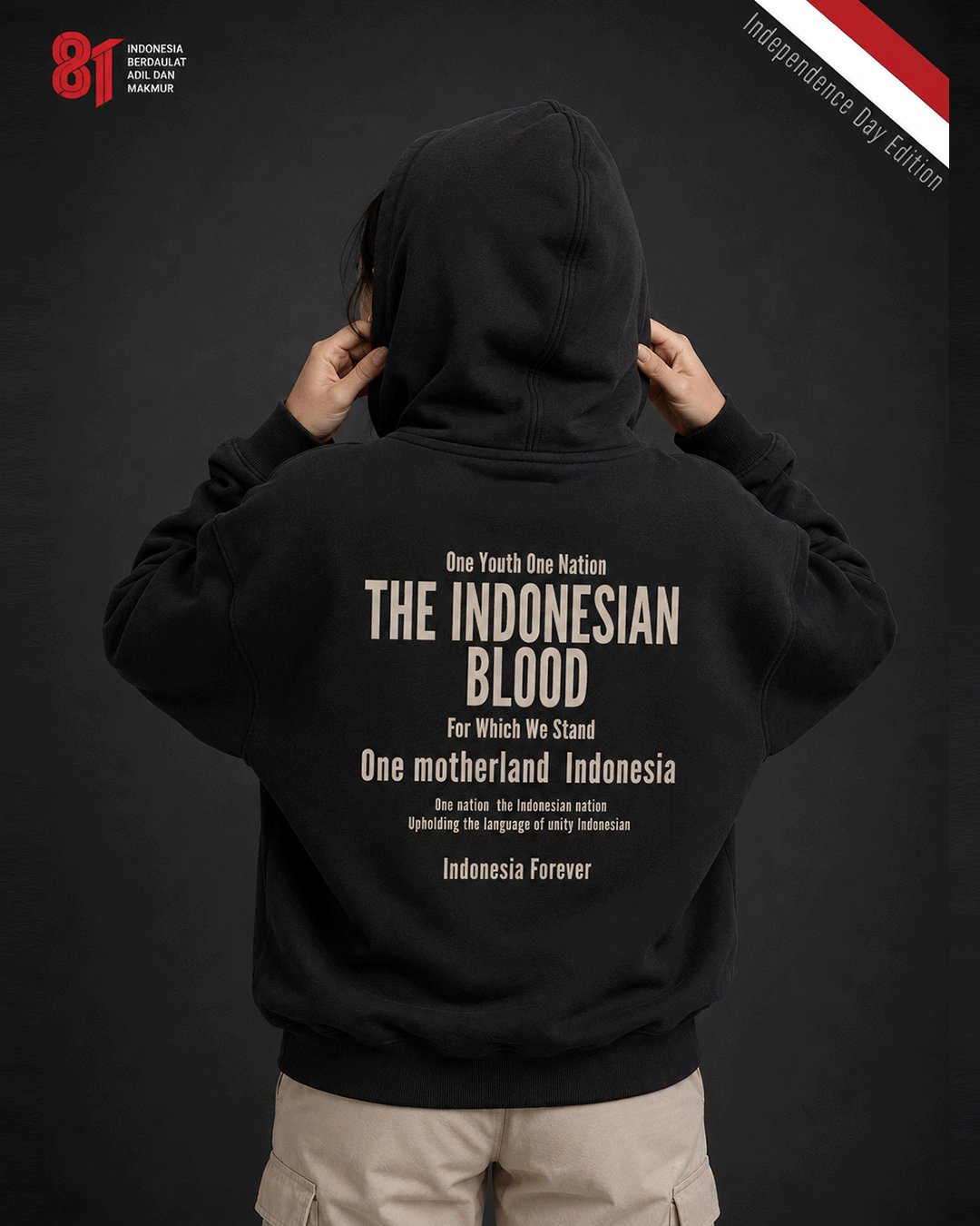 Hoodie Pria & Wanita "Sumpah Pemuda" Merdeka Tee | NINOC - Official Product View 1