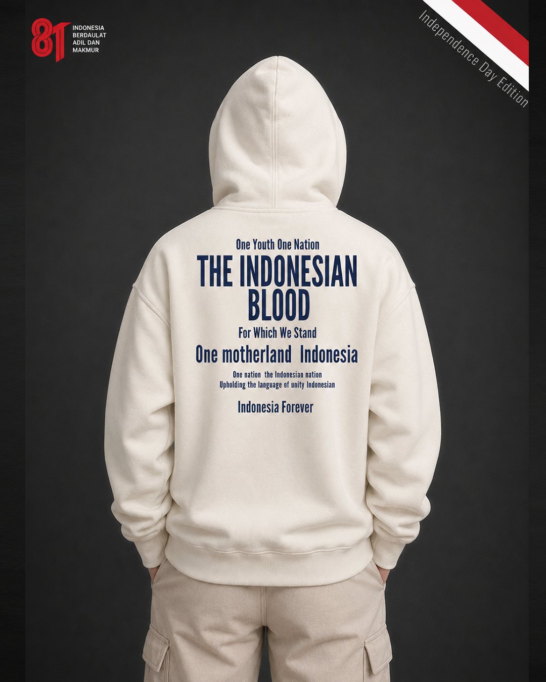 Hoodie Pria & Wanita "Sumpah Pemuda" Merdeka Tee | NINOC - Official Product View 6