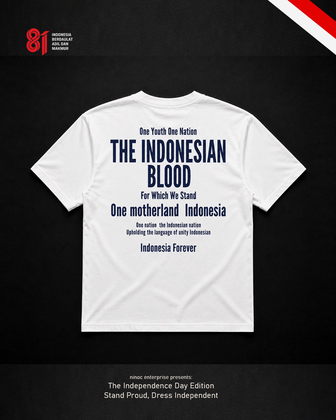 Kaos Pria & Wanita "Sumpah Pemuda" Merdeka | NINOC - Official Product View thumb 5