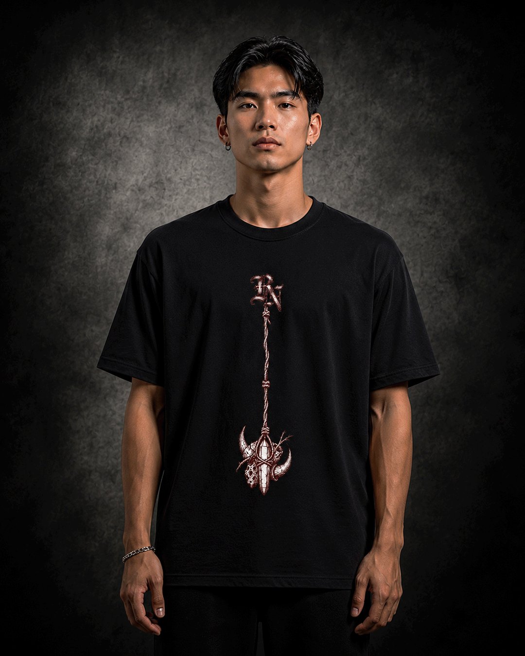 Kaos Pria "Nocturne" Black Nobility Gothic Skull | NINOC - Official Product View thumb 3