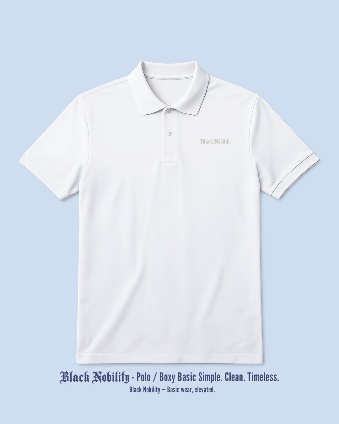 Polo Pria "Black Nobility" Boxy Basic Gothic | NINOC - Official Product View 5