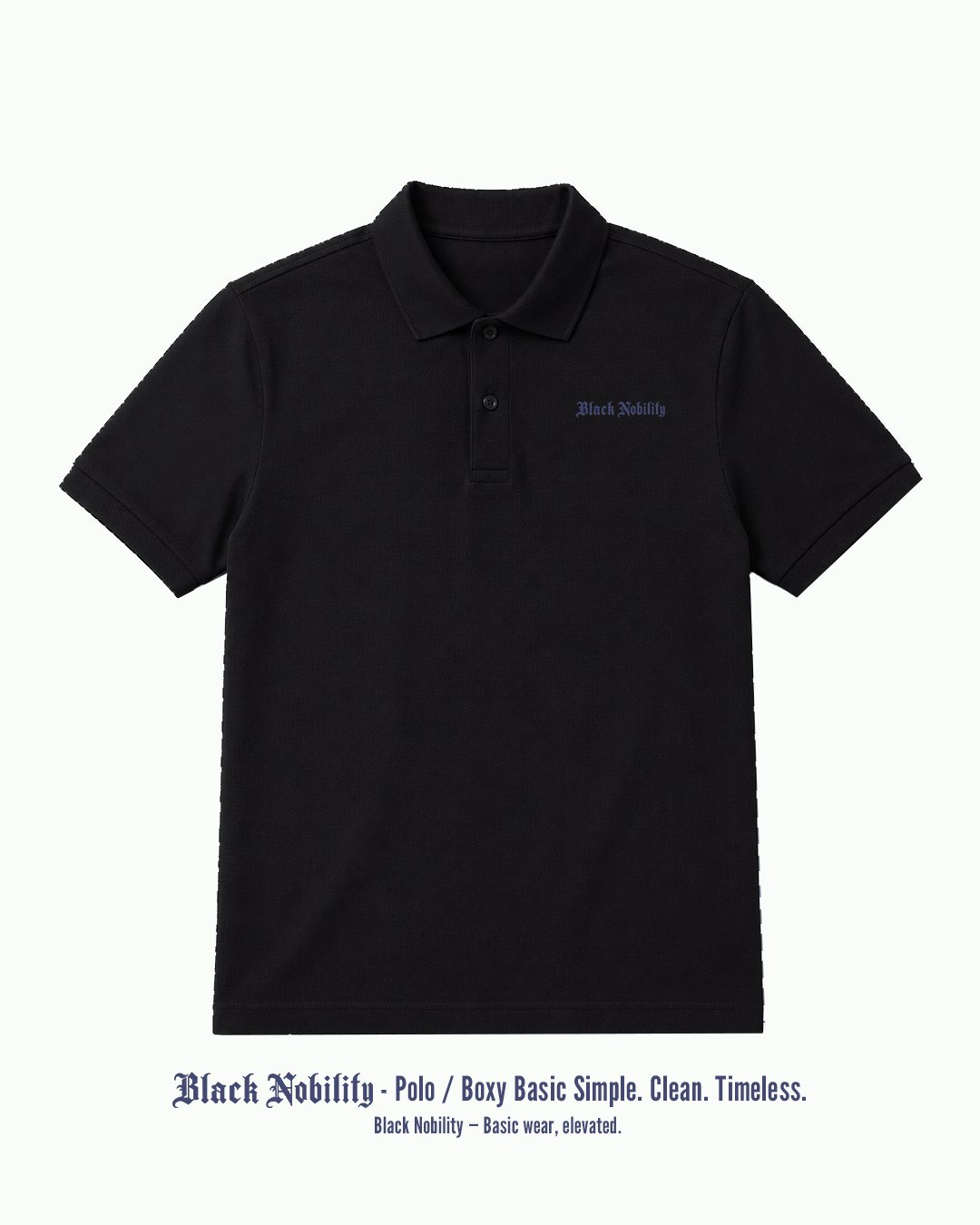 Polo Pria "Black Nobility" Boxy Basic Gothic | NINOC