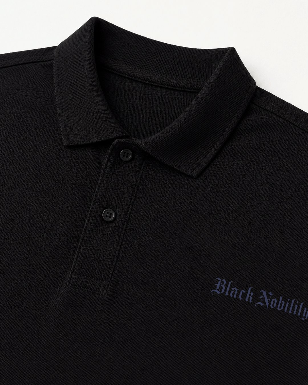 Polo Pria "Black Nobility" Boxy Basic Gothic | NINOC - Official Product View 2
