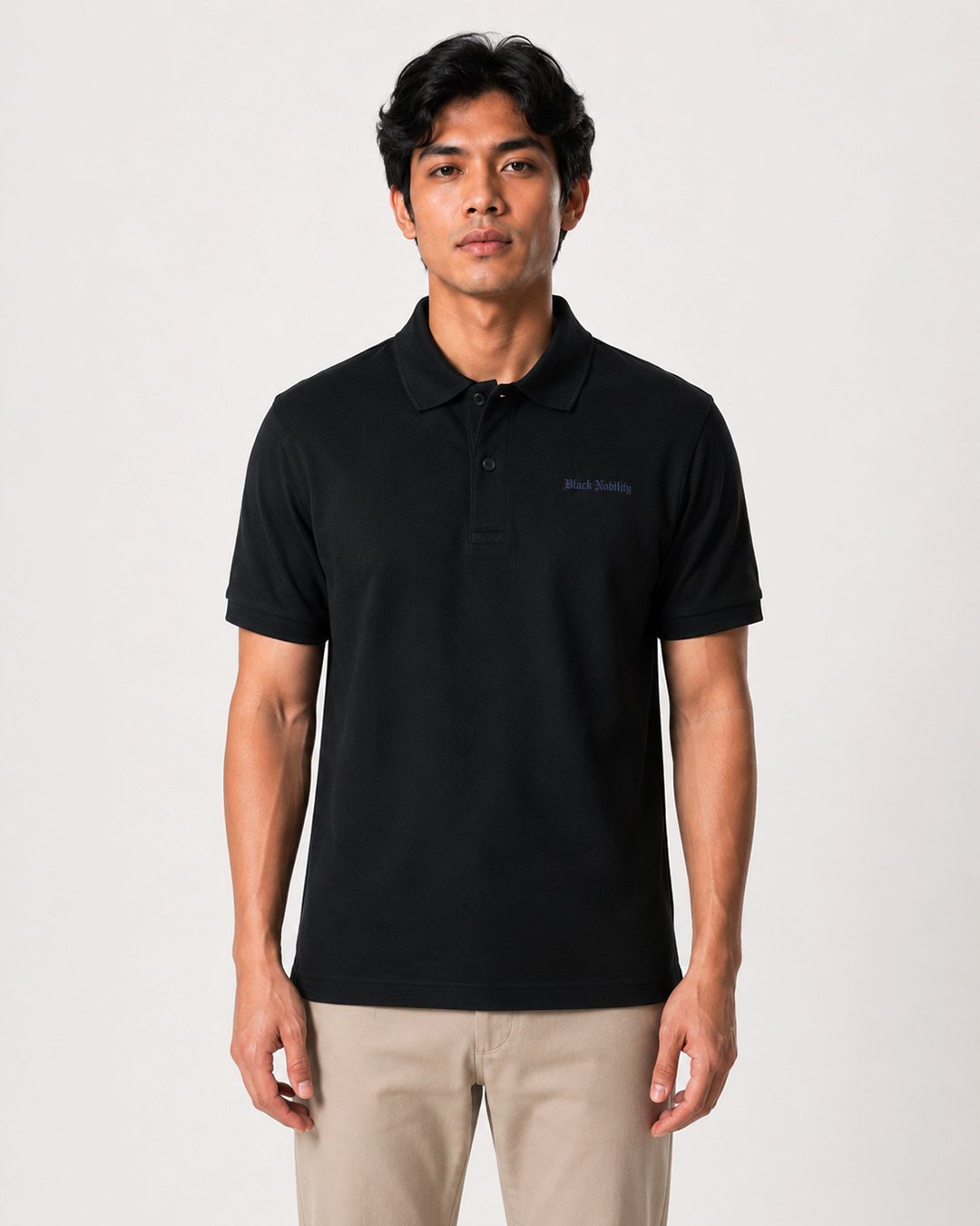 Polo Pria "Black Nobility" Boxy Basic Gothic | NINOC - Official Product View 4