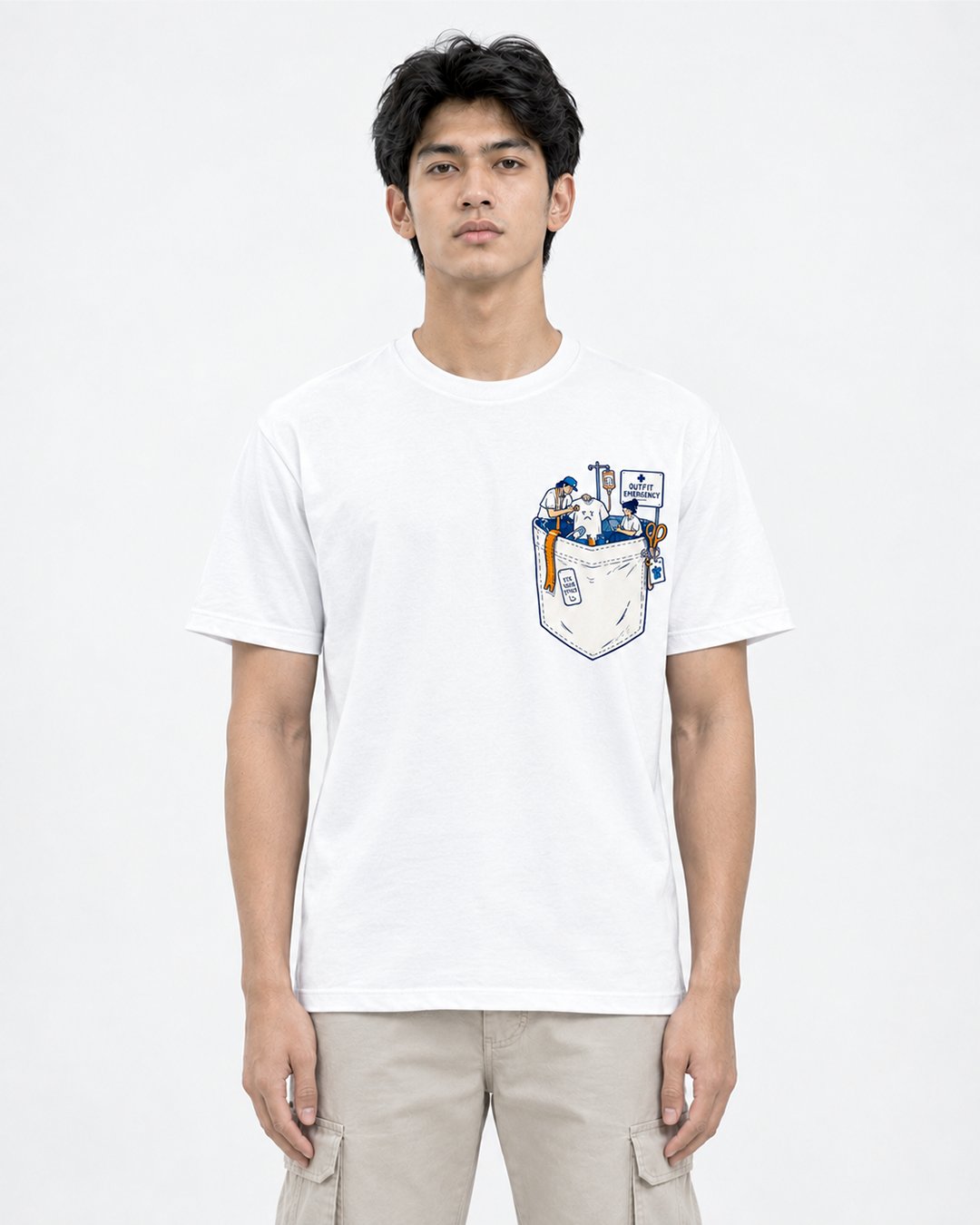Kaos Pria & Wanita "Outfit Emergency" Pocket Tee | NINOC - Official Product View thumb 9