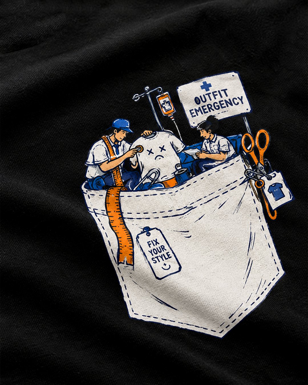 Kaos Pria & Wanita "Outfit Emergency" Pocket Tee | NINOC - Official Product View thumb 1