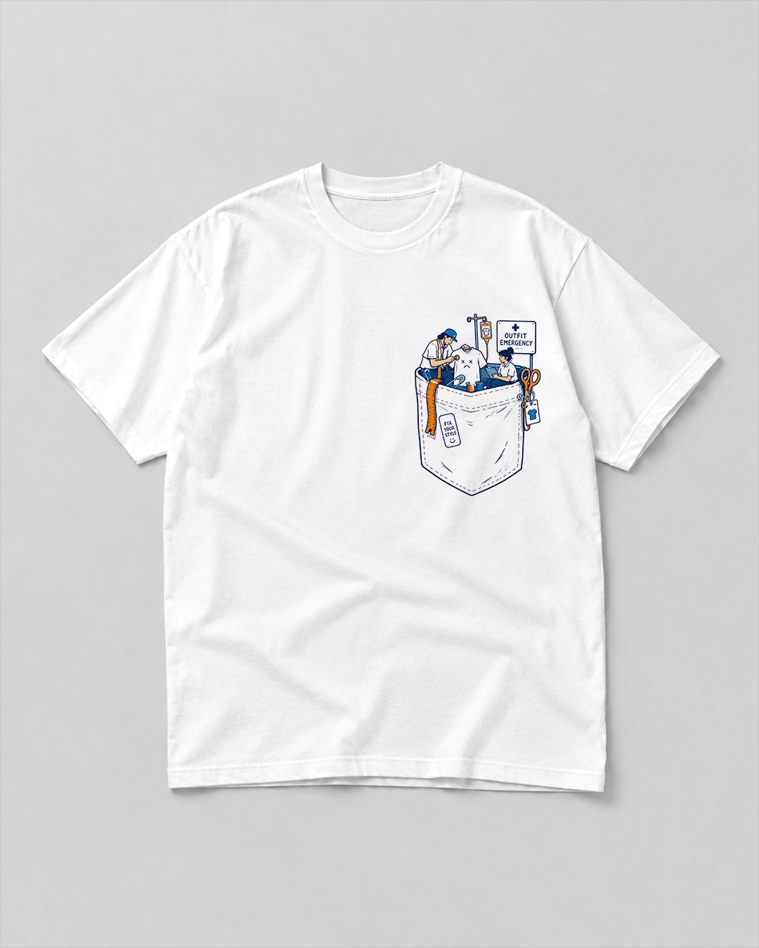 Kaos Pria & Wanita "Outfit Emergency" Pocket Tee | NINOC