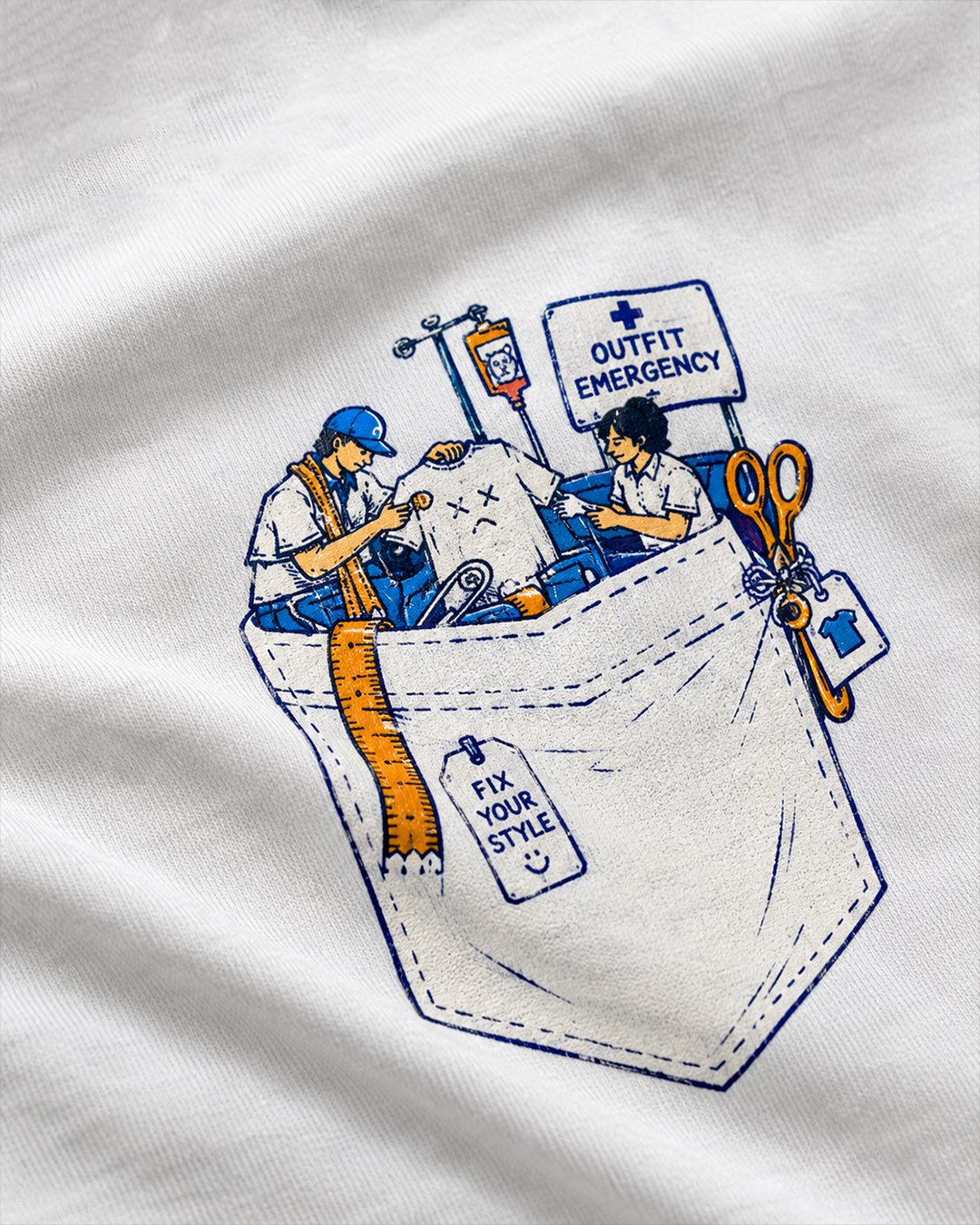 Kaos Pria & Wanita "Outfit Emergency" Pocket Tee | NINOC - Official Product View thumb 6