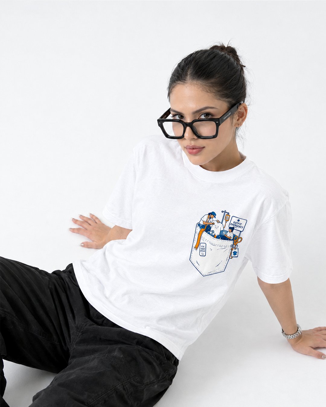 Kaos Pria & Wanita "Outfit Emergency" Pocket Tee | NINOC - Official Product View thumb 8